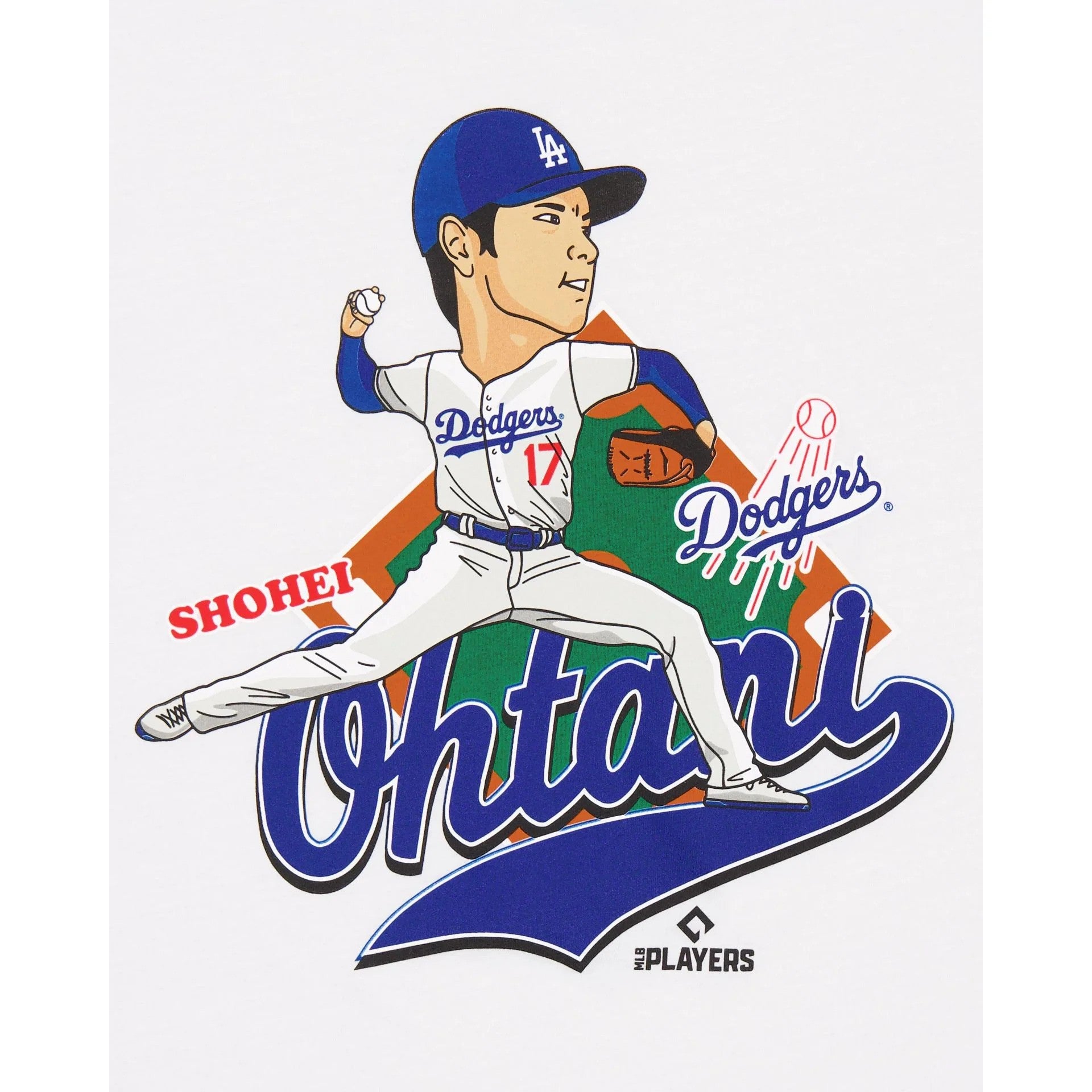 Los Angeles Dodgers White New Era Shohei Ohtani Pitching
