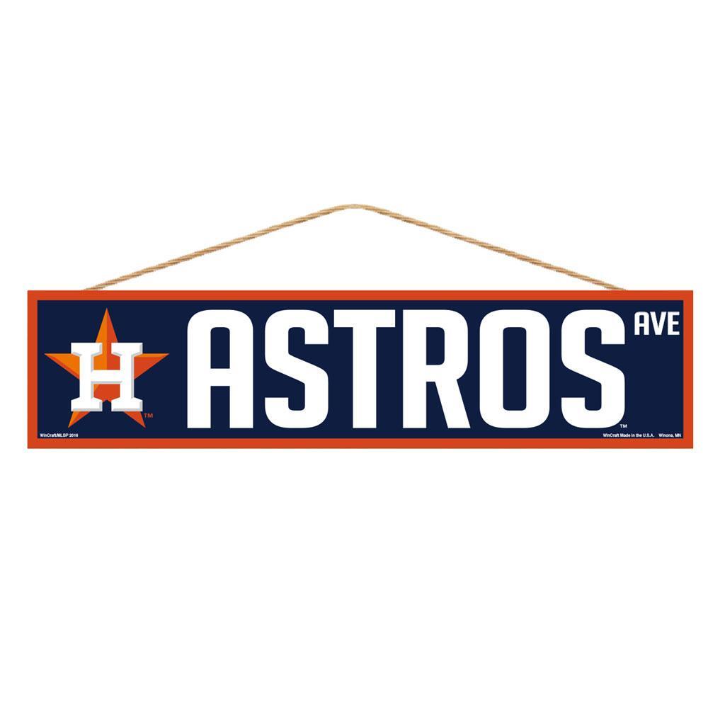 Houston Astros Wooden Avenue Sign 4x17